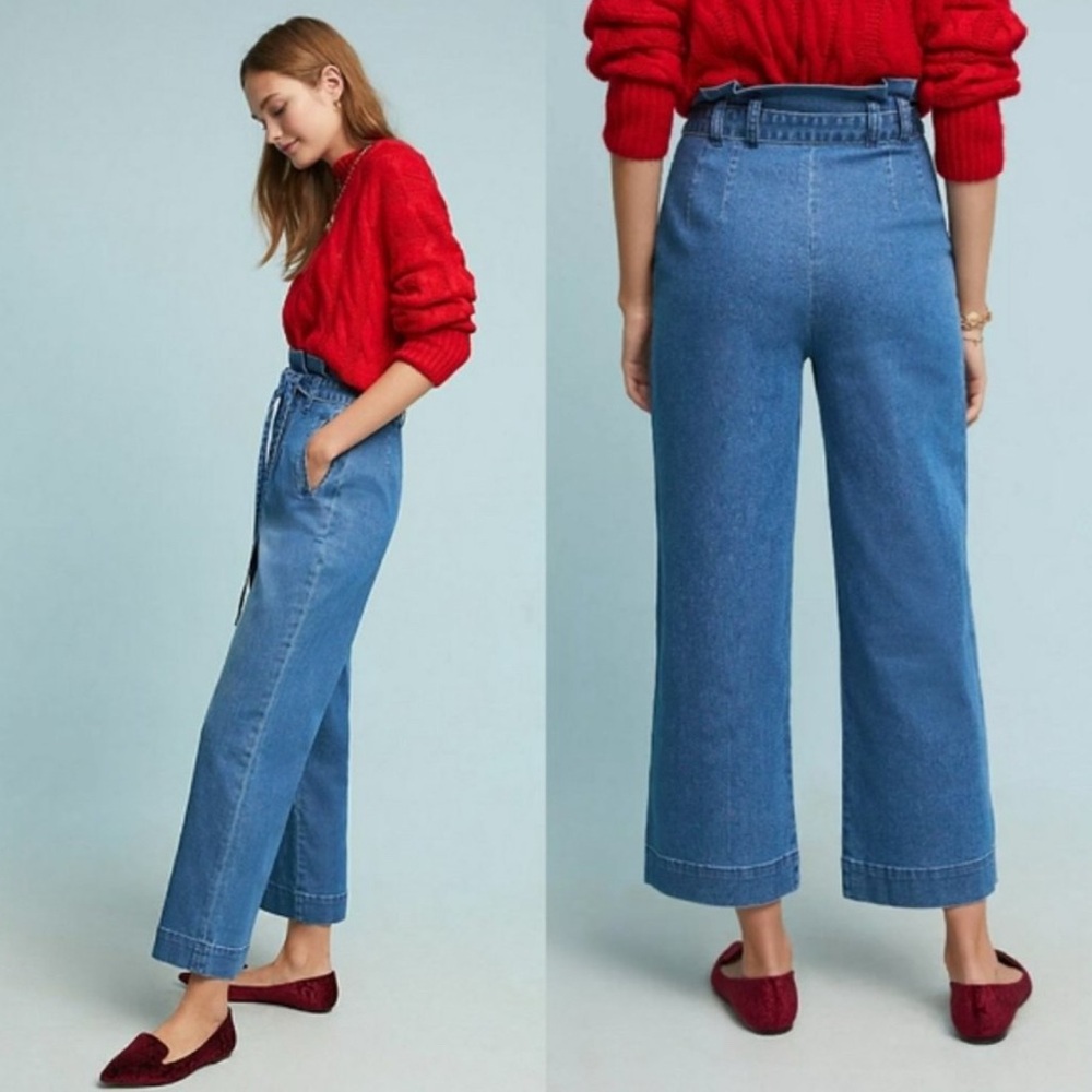 Anthropologie Pilcro Paper Bag High Rise Wide Leg Retro Jeans Size 2